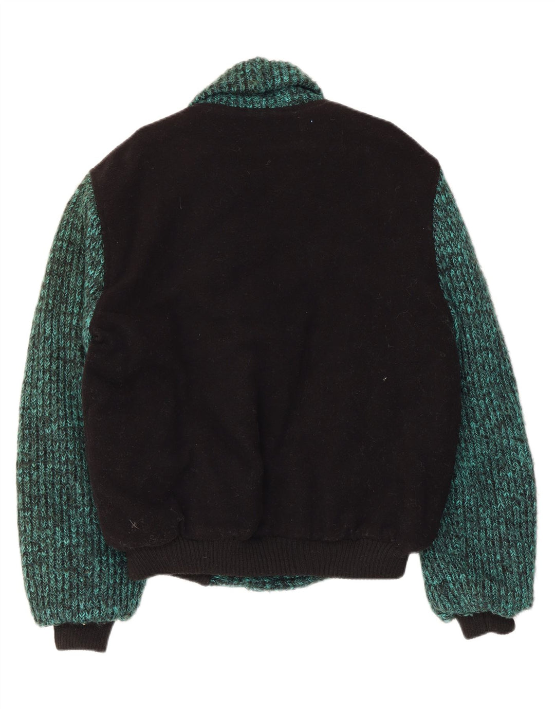 Męska dzianinowa kurtka bomber w stylu vintage UK 38 w kolorze średniej zieleni