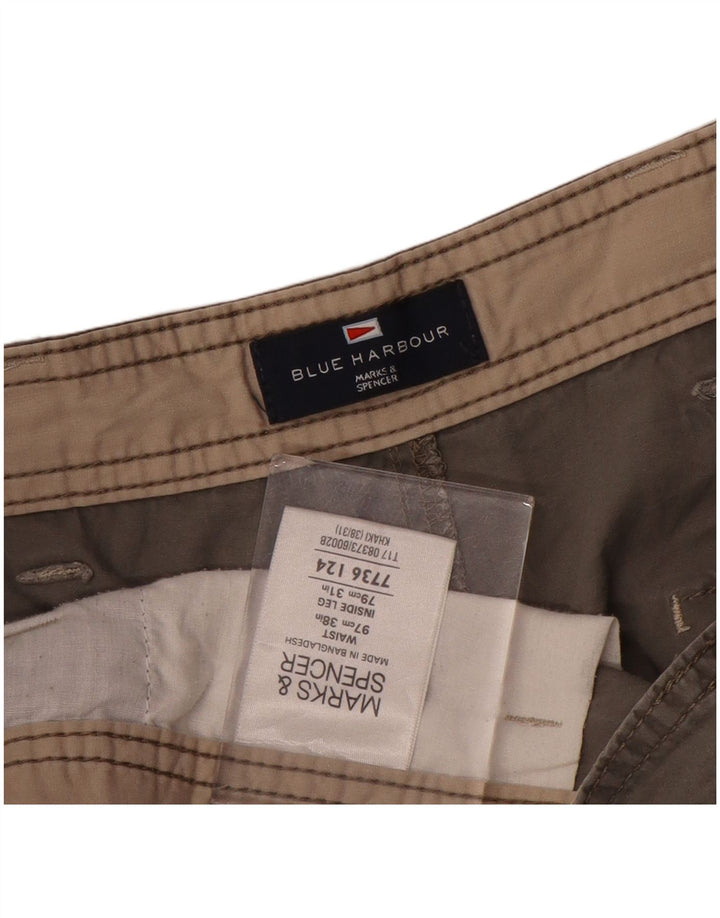 Męskie spodnie cargo Marks & Spencer Blue Harbor Straight Cargo W38 L31 szare