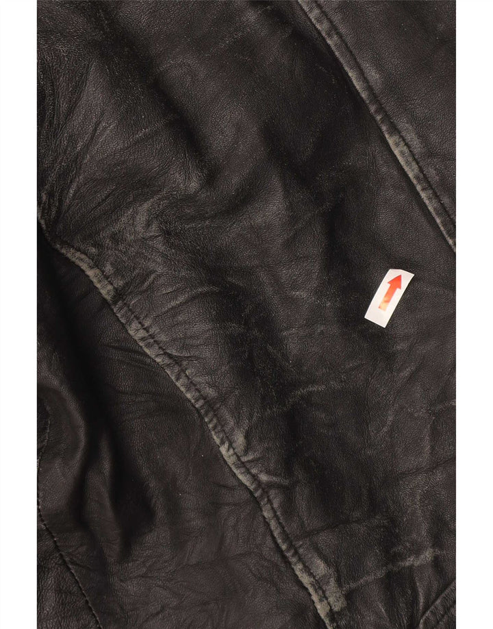 Męska skórzana kurtka wyścigowa Jack & Jones UK 36, mała czarna