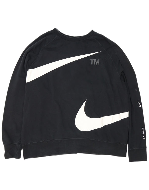 Męski sweter z grafiką Nike, 2XL, czarny, bawełniany