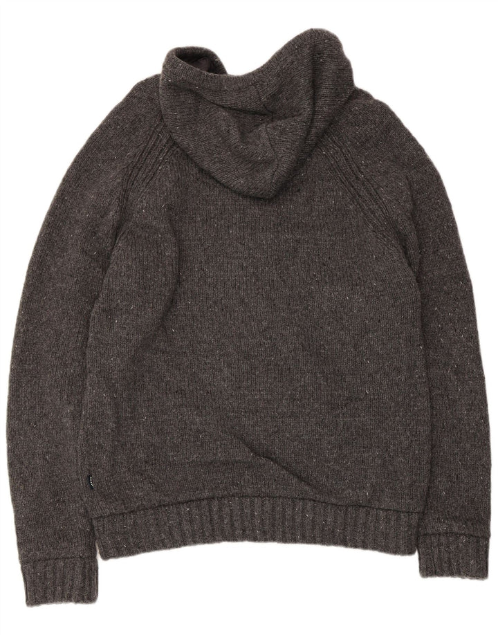 Męski sweter z kapturem Fat Face, duży, szary, wełniany
