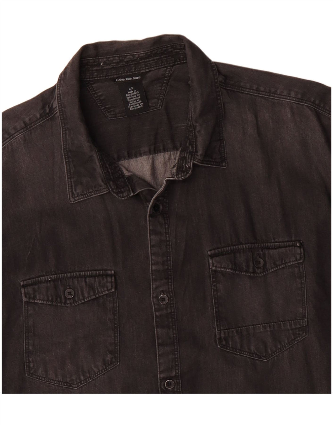 CALVIN KLEIN JEANS Męska koszula dżinsowa, duża, czarna, bawełniana