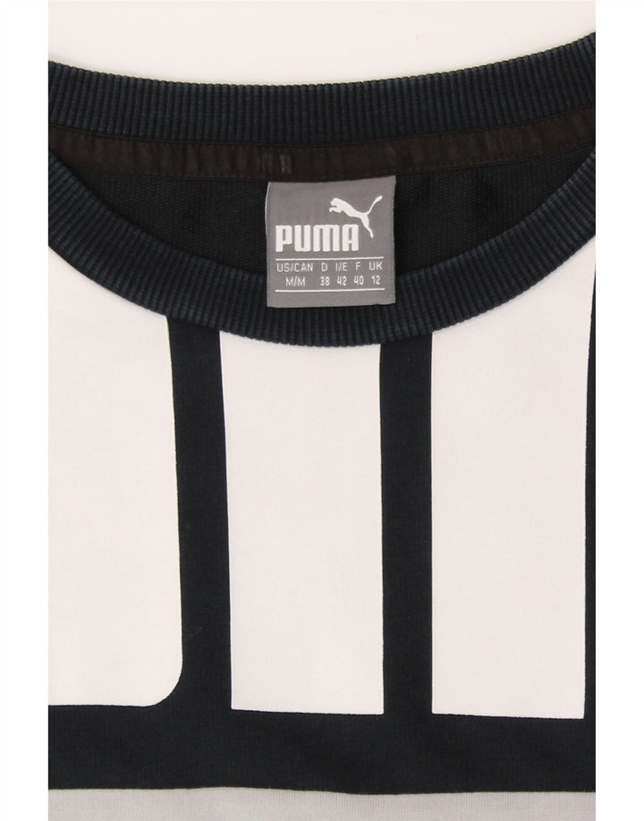 Damska bluza Puma Graphic Jumper UK 12 Średni biały blok kolorów