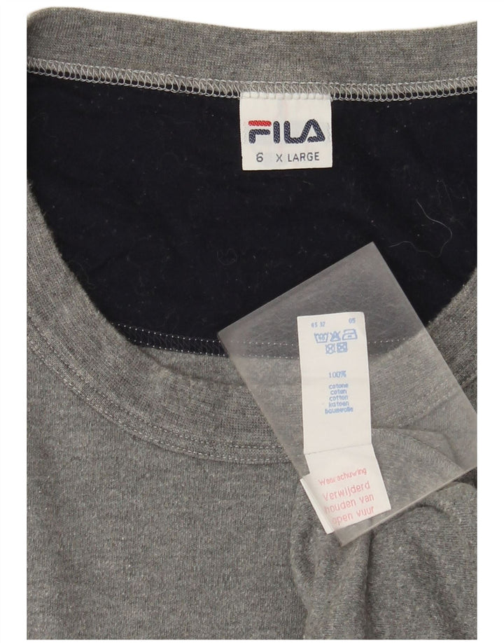 Męski top Fila z długim rękawem XL, szara, nakrapiana bawełna