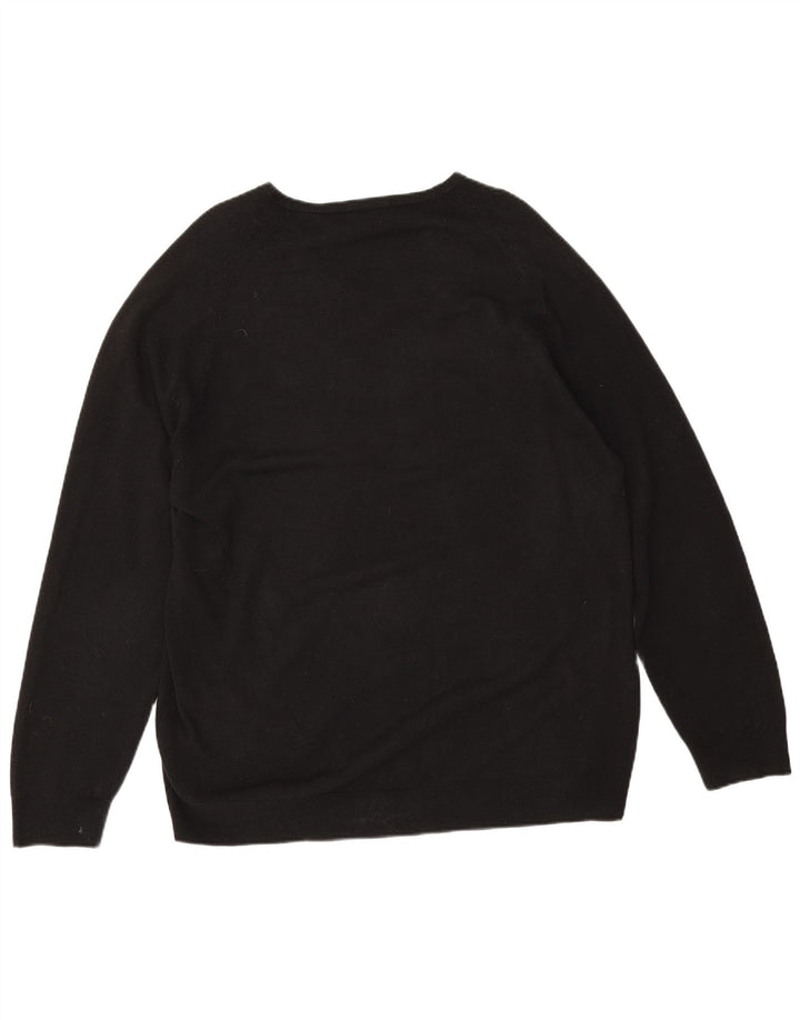 Marks & Spencer Męski sweter z dekoltem w kształcie litery V, XL, czarny, akrylowy