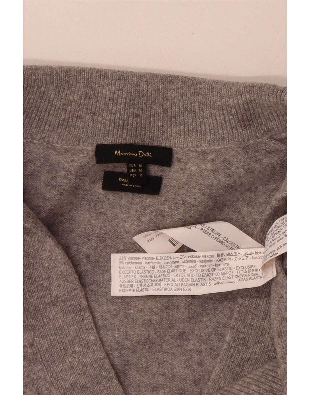 Damski sweter oversize Massimo Dutti z golfem UK 12, średni szary
