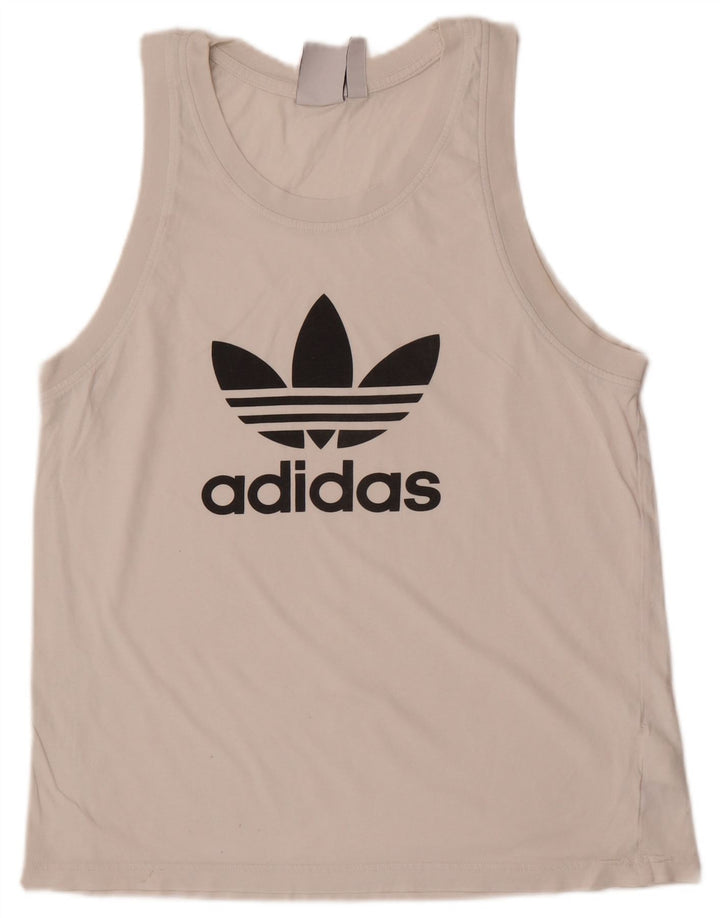 Adidas Męska kamizelka z grafiką Top, średnia biała bawełna