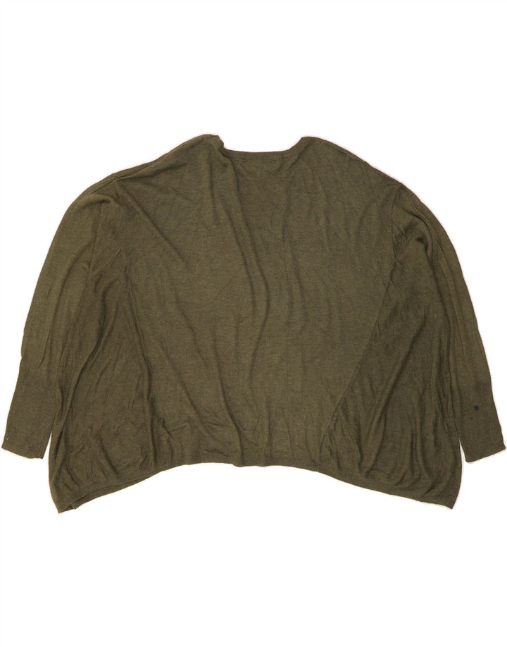 MOSSIMO Womens Crop Oversized Boat Neck Jumper Sweater UK 16 Large Green Vintage Mossimo and Second-Hand Mossimo from Messina Hembry 