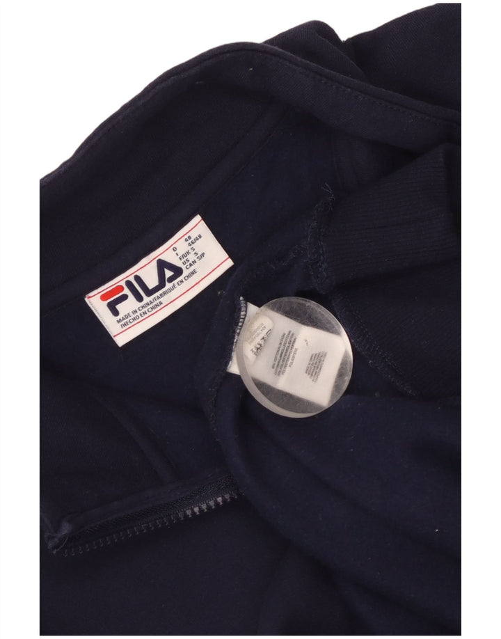 Męski sweter Fila z grafiką i zamkiem błyskawicznym, mały, granatowy, z blokami kolorów
