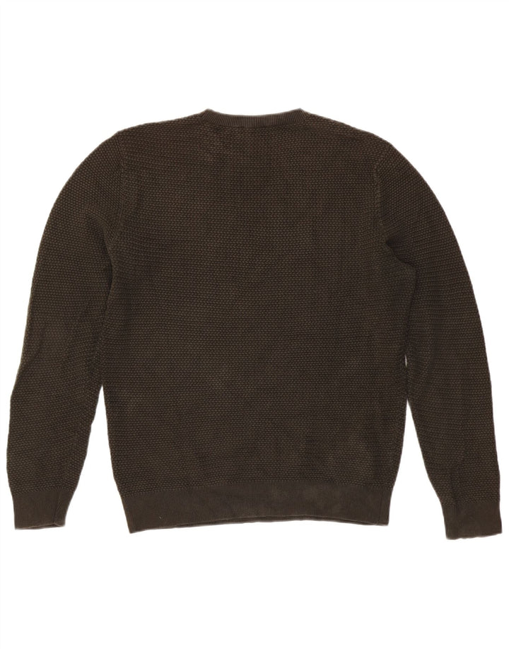 Cos Męski sweter z okrągłym dekoltem, średnia bawełna khaki