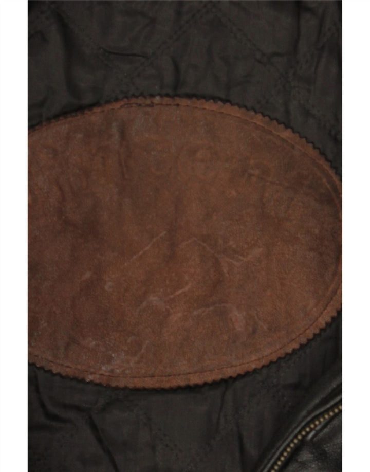 VINTAGE Mens Leather Jacket UK 42 XL Black Leather Vintage Vintage and Second-Hand Vintage from Messina Hembry 