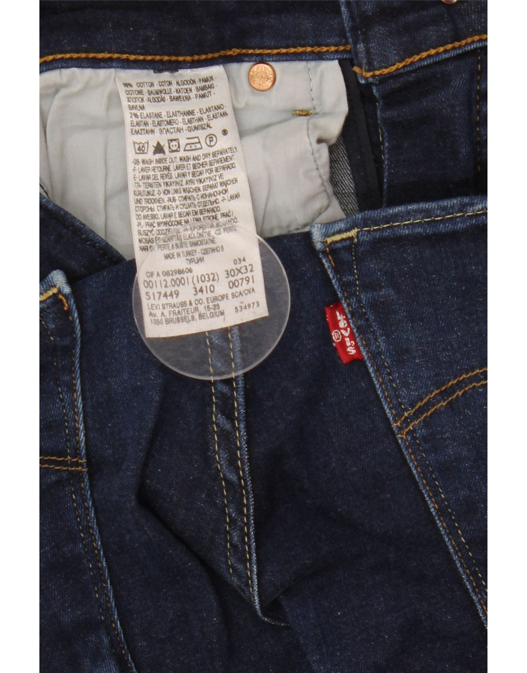 Damskie jeansy Levi's Skinny W30 L32 Granatowa bawełna