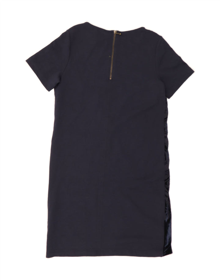 CREW CLOTHING Womens Abstract Pattern Shift Dress UK 10 Small Navy Blue Vintage Crew Clothing and Second-Hand Crew Clothing from Messina Hembry 