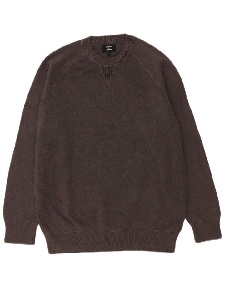 Męski sweter Superdry, duży, szary, bawełniany