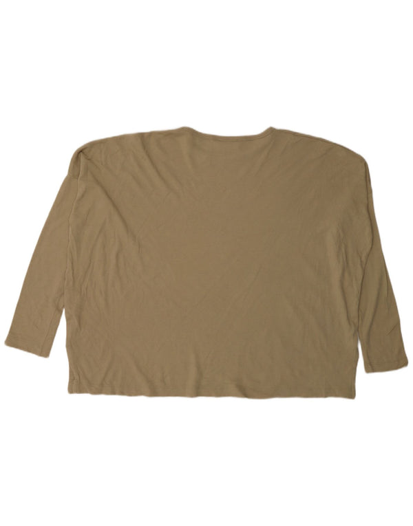 Cos Damska koszulka oversize z długim rękawem, UK 6 XS, beżowa bawełna