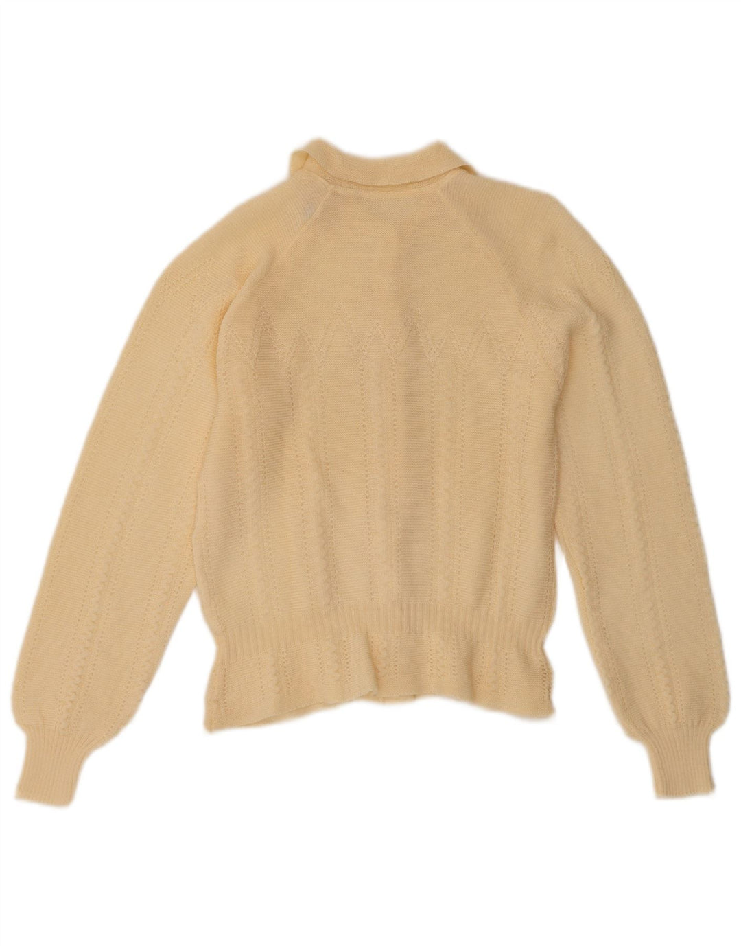 Damski sweter rozpinany VINTAGE IT 42 Średni żółty sweter z merynosów