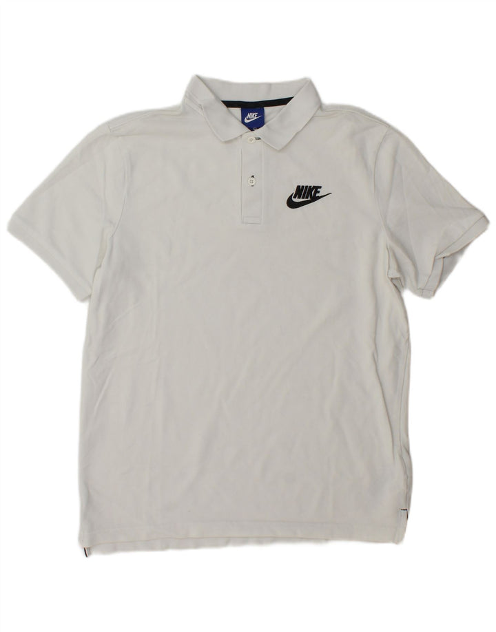 Męska koszulka polo Nike, średnia biała bawełna