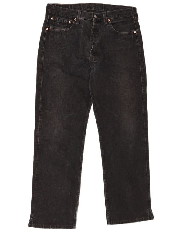 LEVI'S Mens 501 Straight Jeans W34 L30 Black Cotton