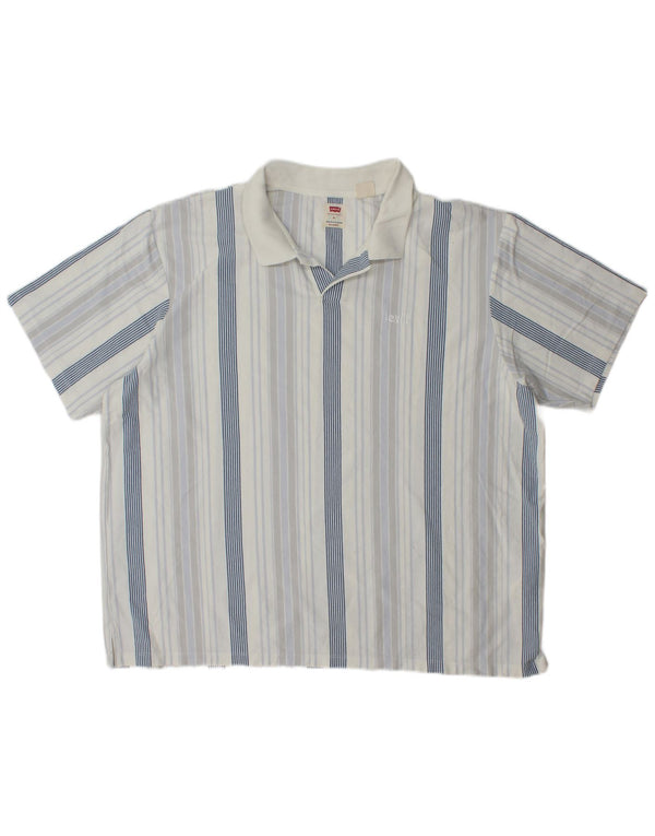 Męska koszulka polo Levi's o swobodnym kroju XL, bawełniana w niebieskie paski