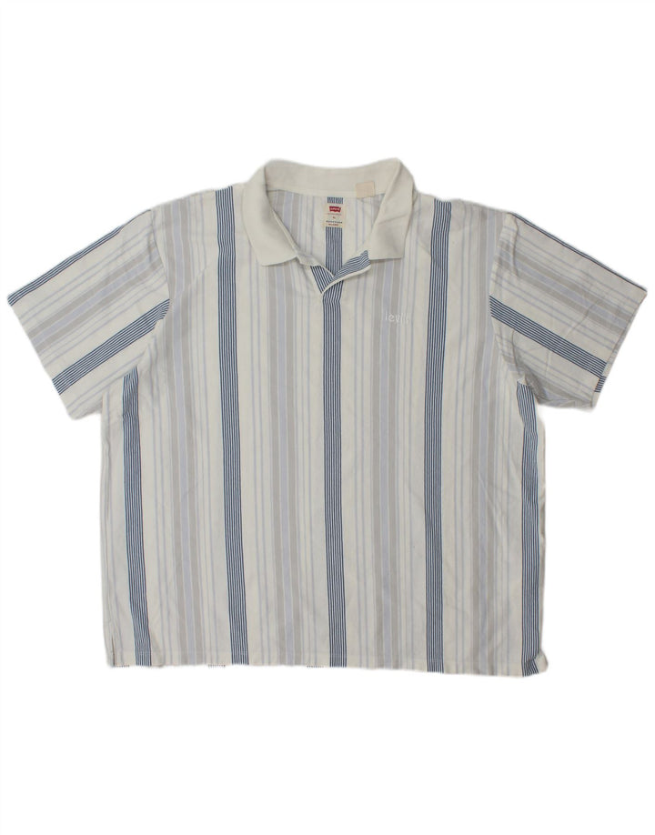 Męska koszulka polo Levi's o swobodnym kroju XL, bawełniana w niebieskie paski