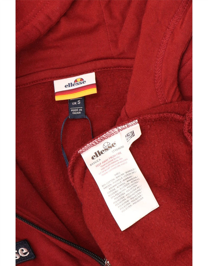Męski sweter z kapturem i zamkiem błyskawicznym ELLESSE, mały, czerwony, bawełniany