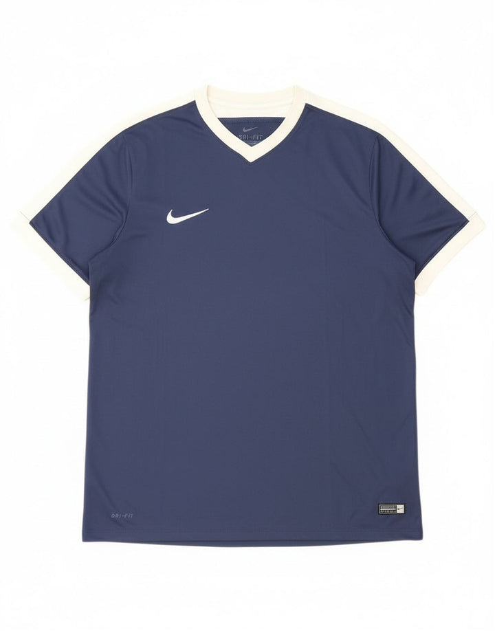 Męski T-shirt Nike Dri Fit Top XL, granatowy, kolorowy poliester