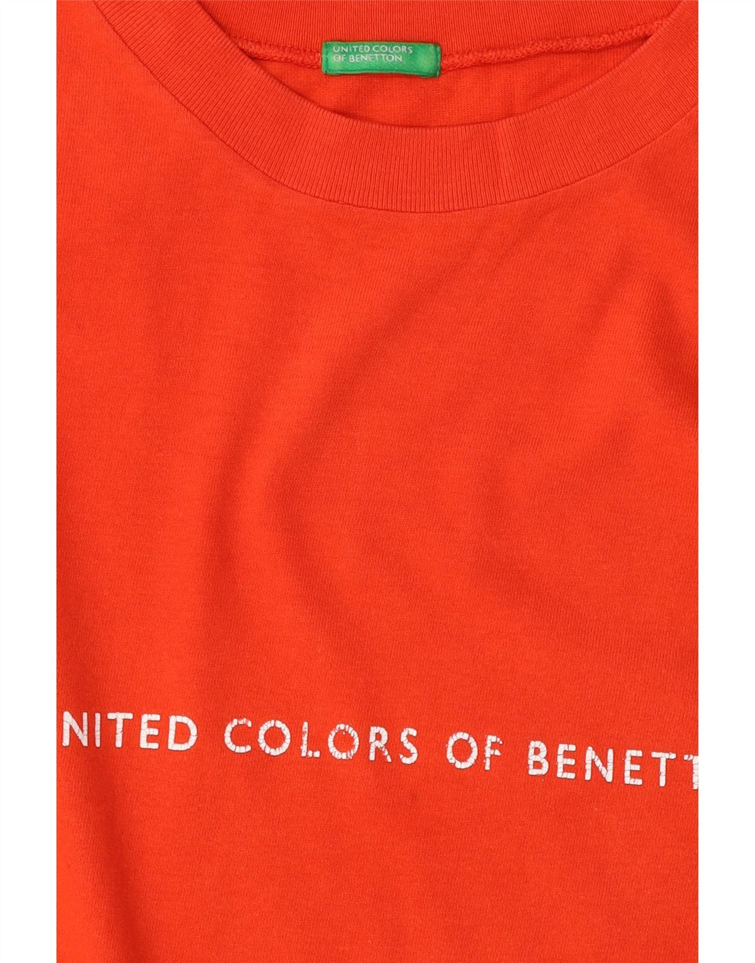 Męski T-shirt z grafiką Benetton, duży, pomarańczowy
