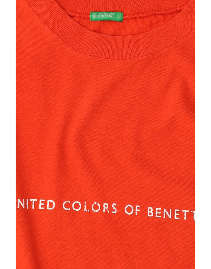 Męski T-shirt z grafiką Benetton, duży, pomarańczowy