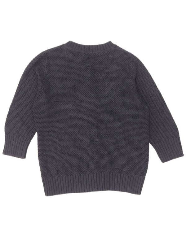 Damski sweter rozpinany L.L.Bean z rękawem 3/4, UK 14, średni granatowy, bawełniany