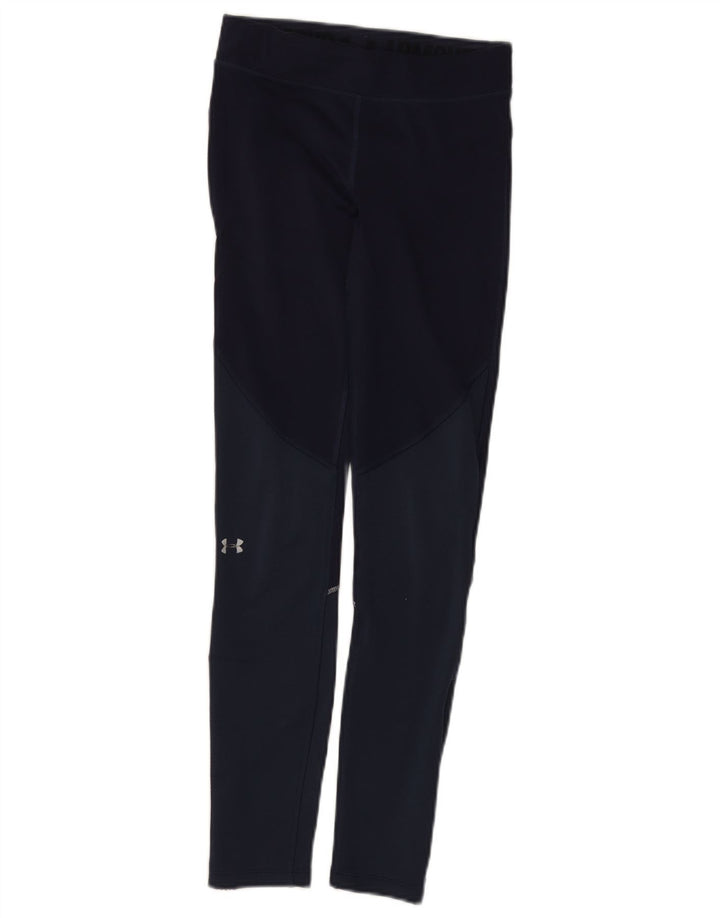 Legginsy damskie Under Armour UK 4 XS, granatowy, poliester z blokami kolorów