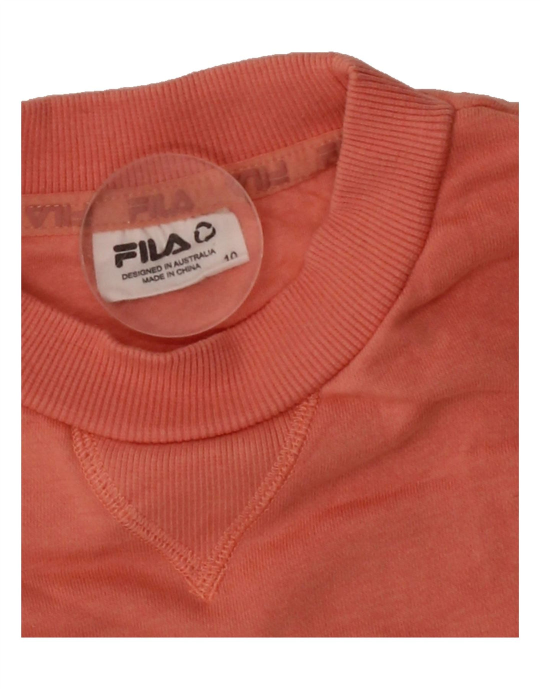 FILA Womens Oversized Graphic Sweatshirt Jumper UK 10 Small Pink Cotton Vintage Fila and Second-Hand Fila from Messina Hembry 