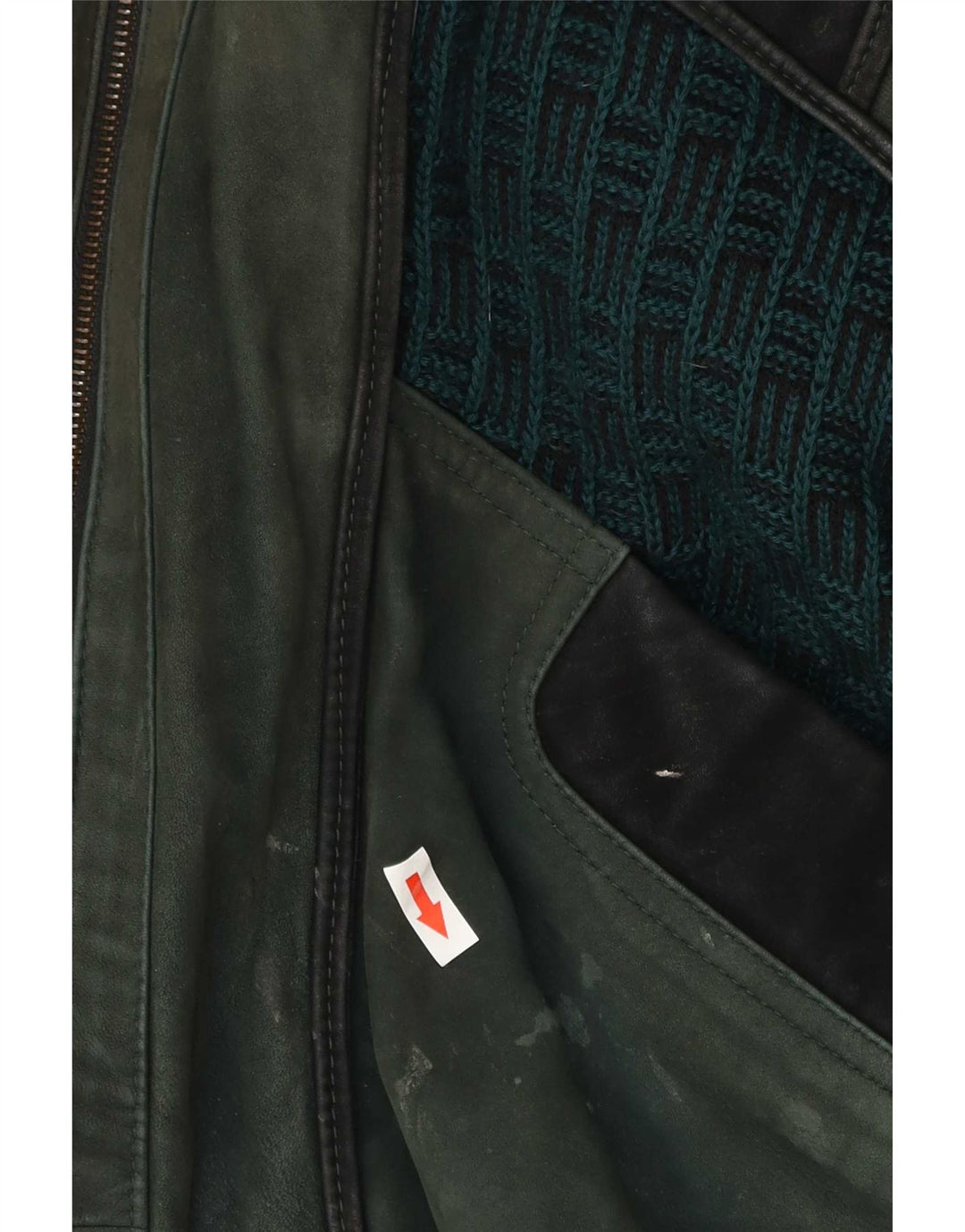 Vintage męska kurtka skórzana EU 52 XL w kolorze zielonym
