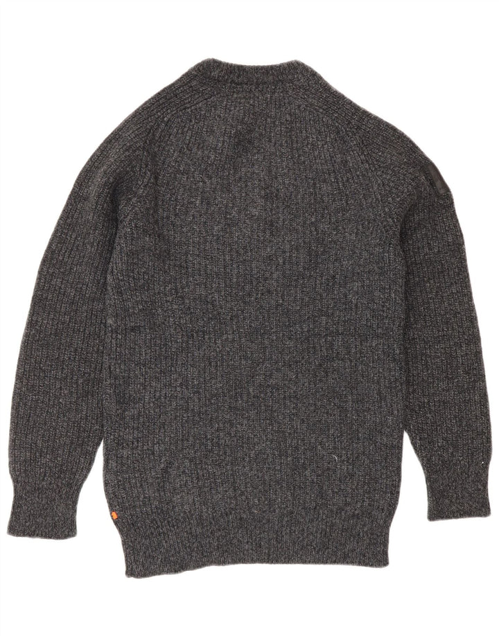 Damski sweter z okrągłym dekoltem Superdry, mały, szary, wełniany