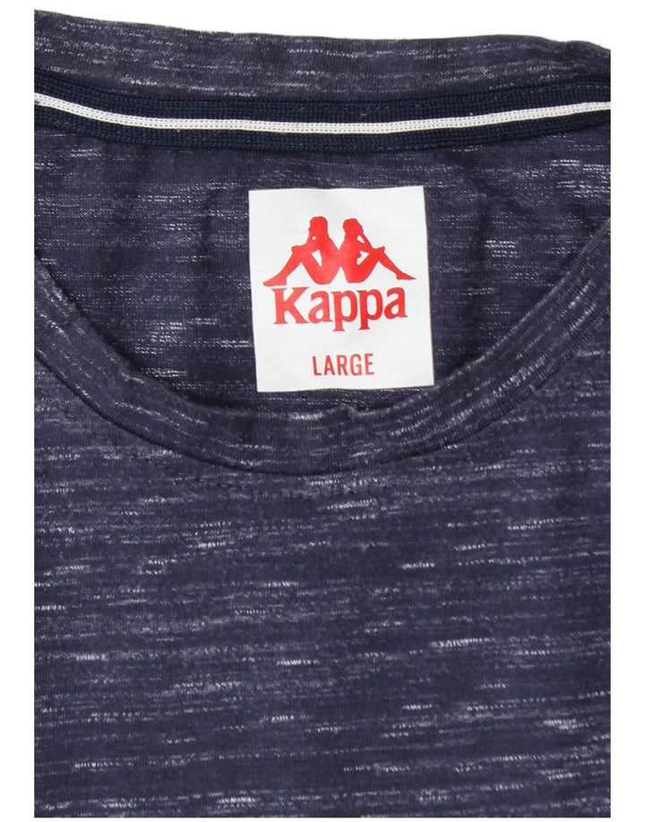 T-shirt męski KAPPA, duży, granatowy, nakrapiany poliester