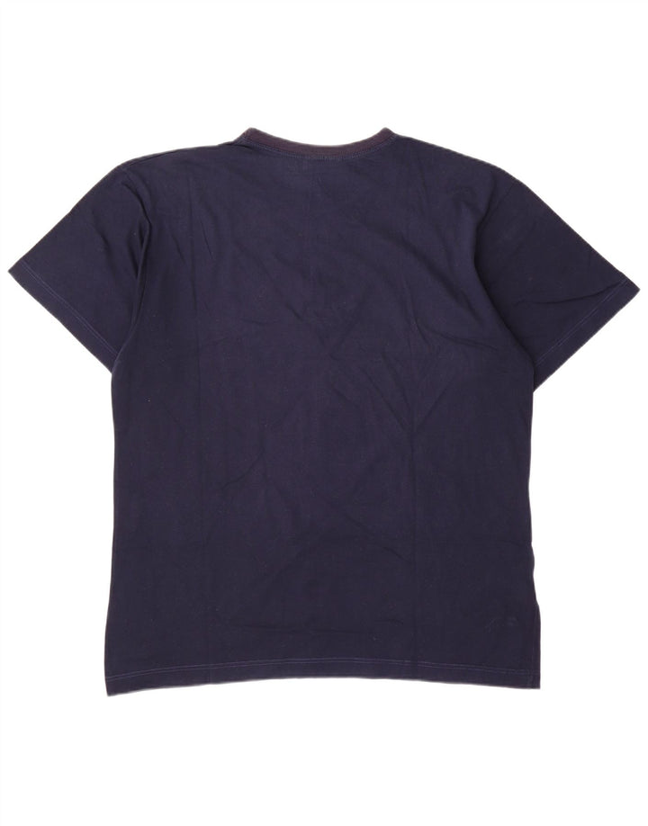 Męska koszulka z grafiką AUSTRALIAN L'ALPINA Top IT 52, duża, granatowa, bawełniana