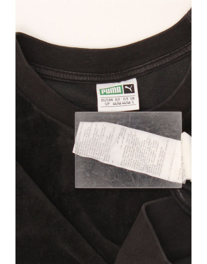 PUMA Mens Velvet Graphic Sweatshirt Jumper Small Black Cotton