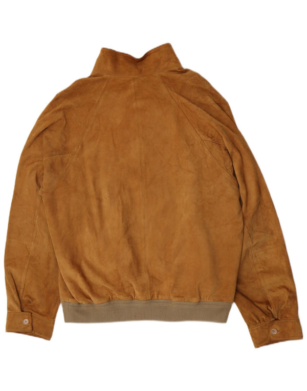 Męska zamszowa kurtka bomber Gerani IT 56 3XL Beżowa skóra