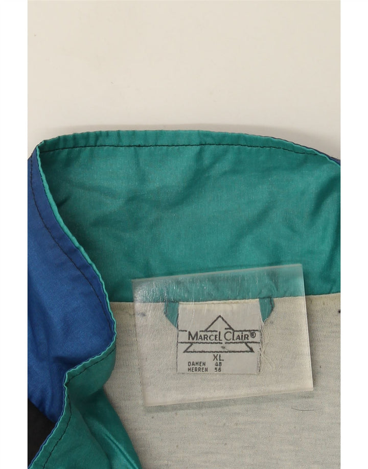 Marcel Clair Męska kurtka dresowa XL Czarny poliamid z blokami kolorów