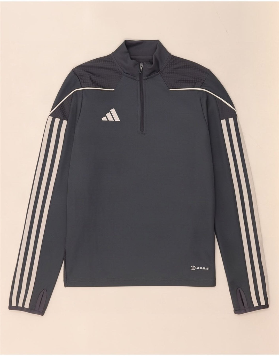 Chłopięcy dres Adidas Aeroready z zamkiem błyskawicznym na szyi, 11-12 lat, szary