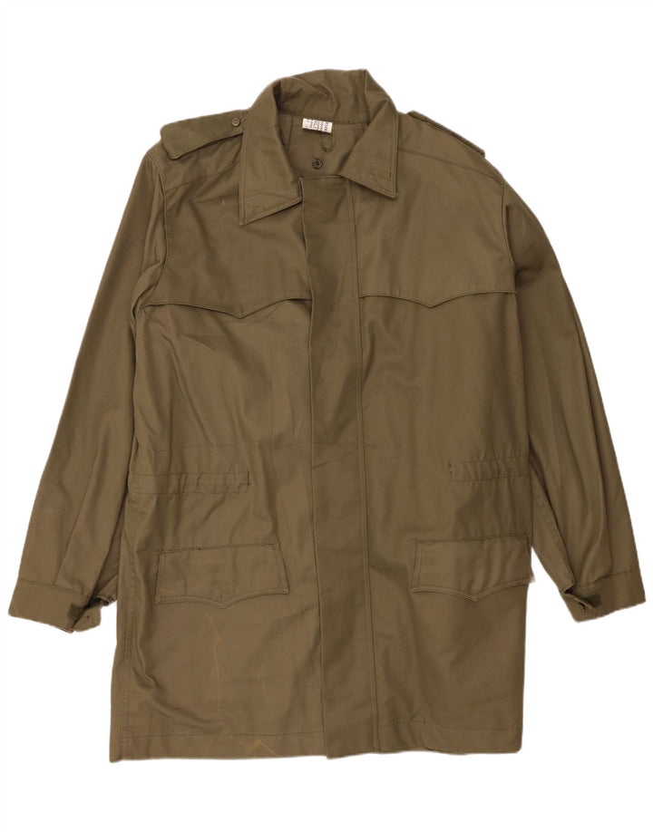 Vintage męski płaszcz wojskowy IT 50, duża bawełna khaki