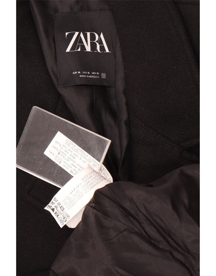 Płaszcz damski Zara UK 18 XL, czarna wełna