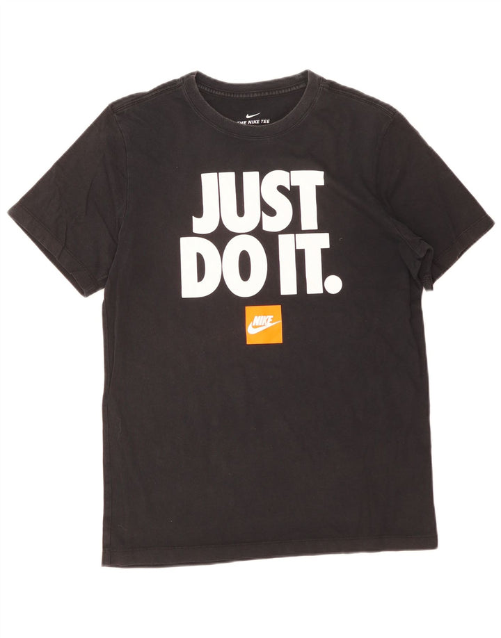 Męski T-shirt z grafiką Nike, średni czarny, bawełniany