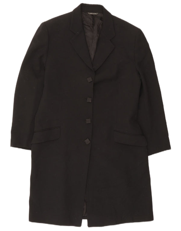 Vintage Womens Longline 4 Button Blazer Jacket UK 14 Medium Black