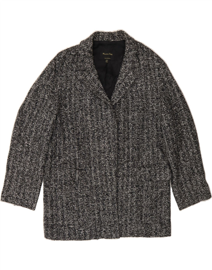 MASSIMO DUTTI Womens Overcoat EU 40 Medium Grey Flecked Cotton Vintage Massimo Dutti and Second-Hand Massimo Dutti from Messina Hembry 