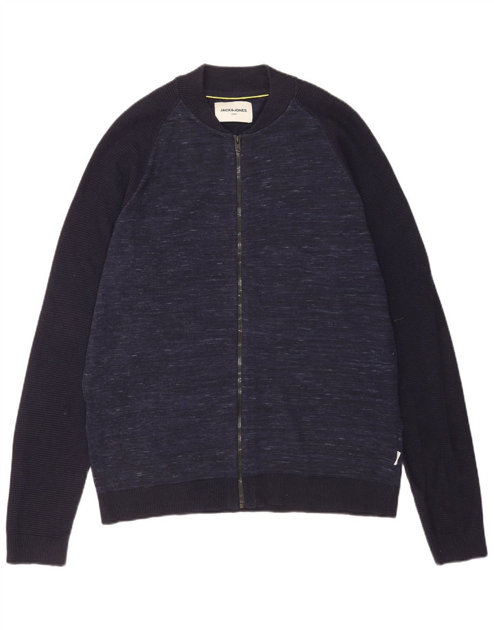 Męski sweter rozpinany Jack & Jones XL, granatowy, nakrapiany