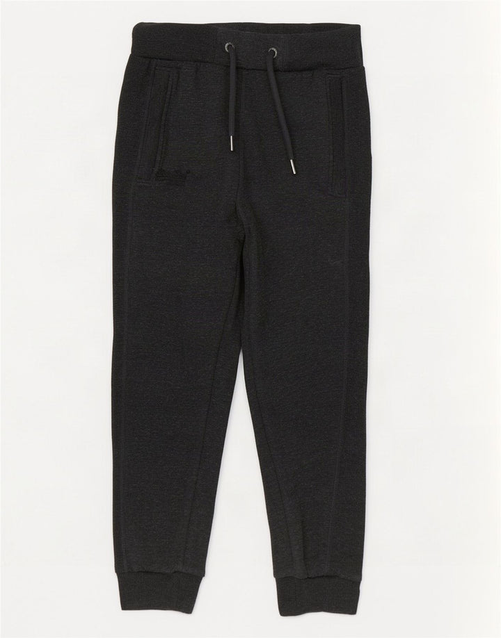 Męskie spodnie dresowe Superdry Joggery, małe, szare, bawełniane w plamki
