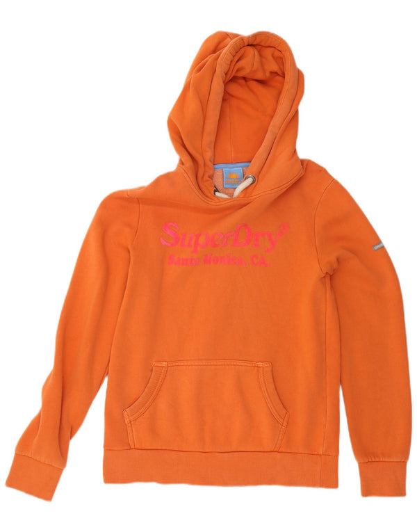 Damski sweter z kapturem Superdry Graphic UK 8, mały, pomarańczowy, bawełniany