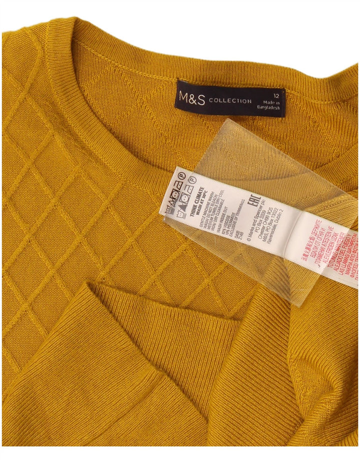Damski sweter Marks & Spencer z dekoltem w łódkę, UK 12, średni żółty