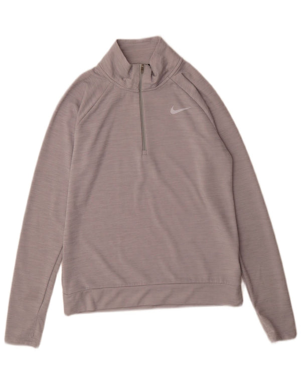Męska koszulka dresowa Nike z zamkiem błyskawicznym i regularnym krojem XS, szara, nakrapiana, sportowa