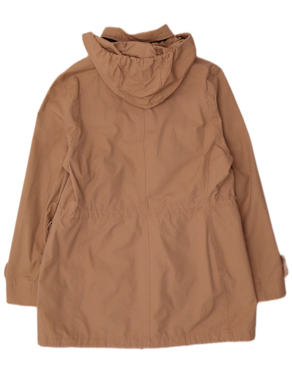 Crew Clothing Damska kurtka parka z kapturem UK 14, duża, beżowa, bawełniana